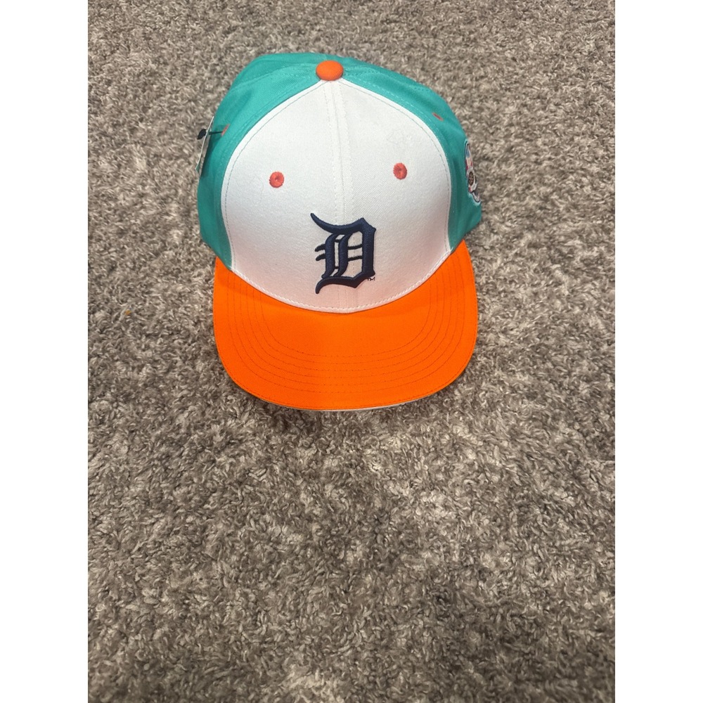 Detroit Tigers Dia de los Muertos Snapback Hat Teal Orange Sugar Skull MLB Cap